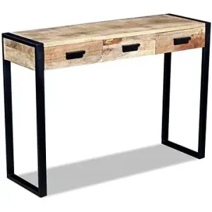 Konzolový stolek se 3 zásuvkami, masivní mangovníkové dřevo 110x35x78 cm