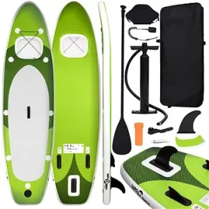 SHUMEE Nafukovací SUP paddleboard a příslušenství zelený 300 × 76 × 10 cm
