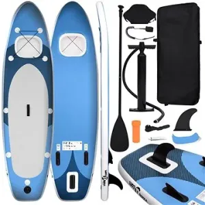 SHUMEE Nafukovací SUP paddleboard s příslušenstvím modrý 300 × 76 × 10 cm