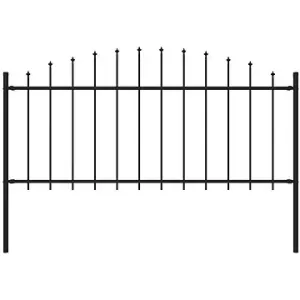 Zahradní plot s hroty ocel (0,5–0,75) × 1,7 m černý
