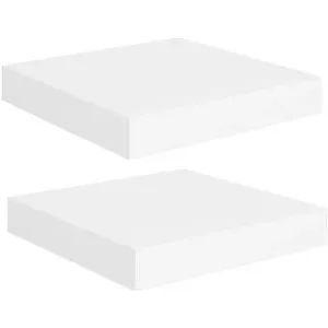 Shumee plovoucí nástěnné 2 ks bílé 23×23,5×3,8 cm MDF, 323803