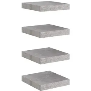 Shumee plovoucí nástěnné 4 ks betonově šedé 23×23,5×3,8 cm MDF, 326590