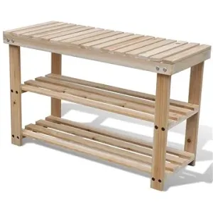 Botník s lavičkou 2-v-1 s lavičkou masivní jedlové dřevo
