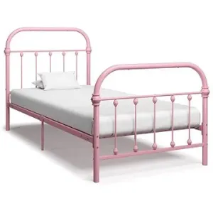 Rám postele růžový kov 90x200 cm
