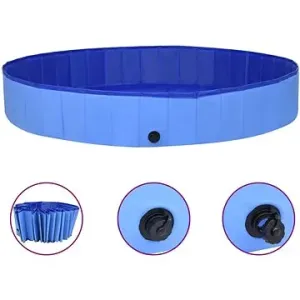 Shumee Skládací bazén pro psy modrý PVC 300 × 40 cm