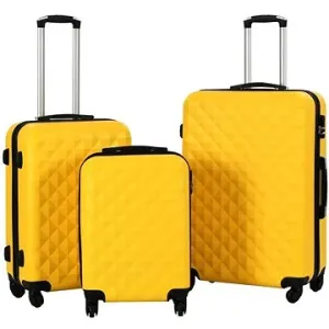 Sada skořepinových kufrů na kolečkách, 3 ks, žlutá ABS, 91890
