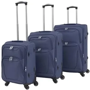 Shumee 3dílná souprava měkkých kufrů na kolečkách, tmavě modrá