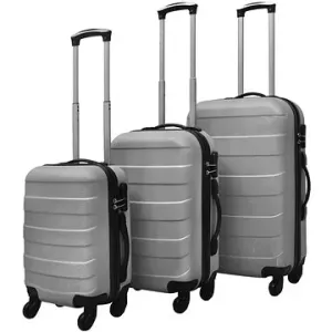 Shumee Sada tří skořepinových kufrů na kolečkách 45,5/55/66 cm, stříbrná