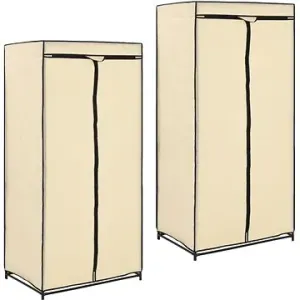 Šatní skříně 2 ks krémové 75 × 50 × 160 cm