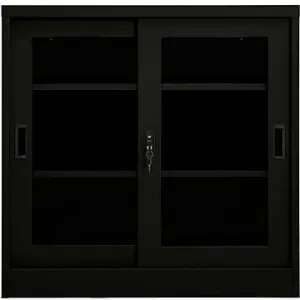 Skříň s posuvnými dveřmi černá 335956