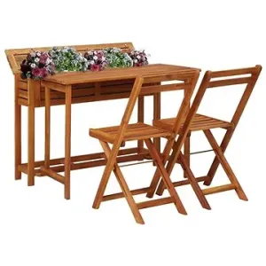 Zahradní stolek s truhlíkem a 2 bistro židlemi masivní akácie 45910 45910