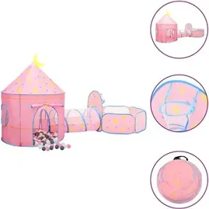 SHUMEE Dětský stan na hraní s 250 míčky růžový, 301 × 120 × 128 cm