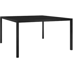 Zahradní stůl 130 × 130 × 72 cm černý ocel a sklo, 313099