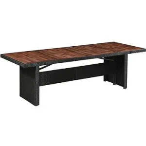 Zahradní stůl 240x90x74 cm polyratan a masivní akáciové dřevo
