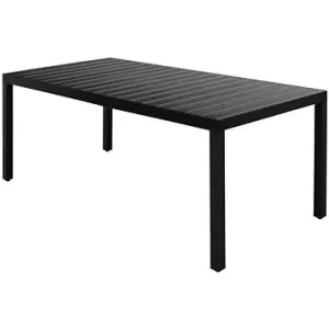 Zahradní stůl černý 185 x 90 x 74 cm hliník a WPC
