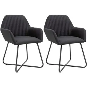 Jídelní židle 2 ks černé textil #6166842