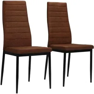 Jídelní židle 2 ks hnědé textil #5876379