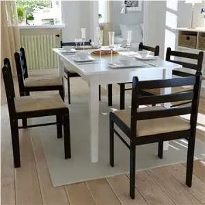 Jídelní židle 6 ks hnědé masivní dřevo a samet