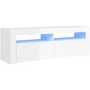 SHUMEE s LED osvětlením bílý s vysokým leskem 120 × 35 × 40 cm