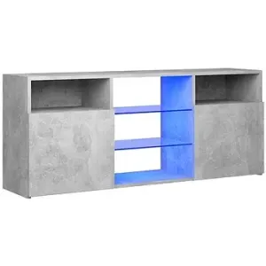Shumee TV skříňka s LED osvětlením betonově šedá 120 × 30 × 50 cm