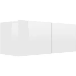 TV stolek bílý s vysokým leskem 80x30x30 cm dřevotříska