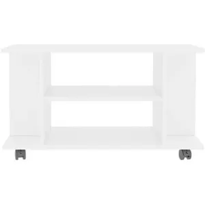 TV stolek s kolečky bílý 80x40x40 cm dřevotříska