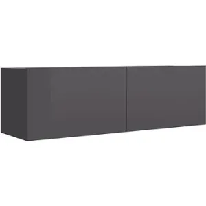 TV stolek šedý s vysokým leskem 100x30x30 cm dřevotříska