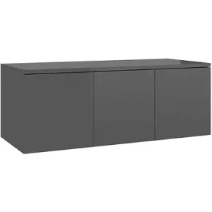 TV stolek šedý s vysokým leskem 80x34x30 cm dřevotříska
