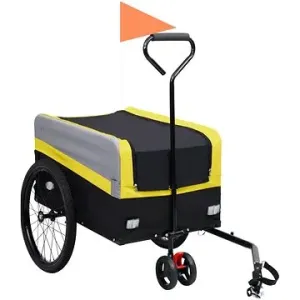 Shumee Přívěs za kolo a ruční vozík 2v1 XXL žluto-šedo-černý