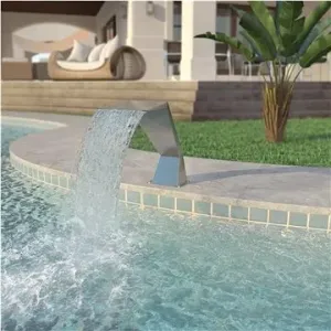 Bazénová fontána, nerezová ocel, 64x30x52 cm, stříbrná