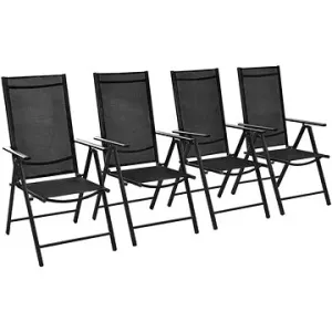 Skládací zahradní židle 4 ks hliník a textilen černé 41731