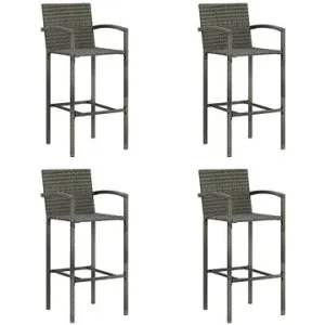 Barové stoličky 4 ks šedé polyratan, 313456
