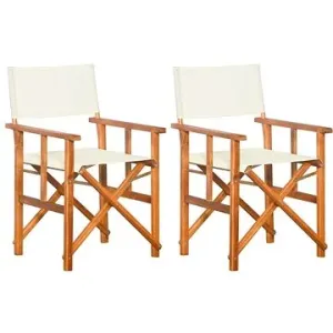 Režisérské židle 2 ks masivní akáciové dřevo 45946