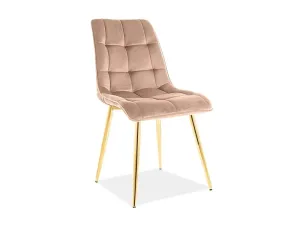 Signal Jídelní židle CHIC VELVET | zlaté nohy Barva: Béžová / Bluvel 28 #1251332