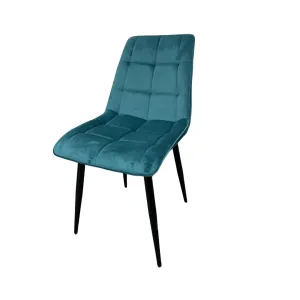 Signal Jídelní židle CHIC VELVET | černé nohy Barva: Tyrkysová / Bluvel 85 #3677826