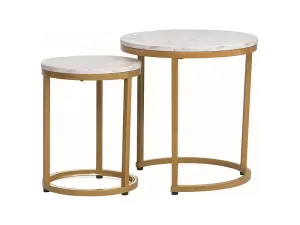 Konferenční stolek 2 ks HOLA Signal Bílá / zlatá #5211840