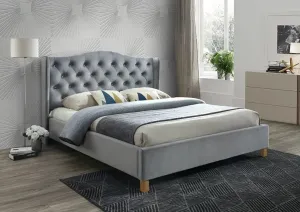 Signal Manželská postel ASPEN Velvet | 140 x 200 cm Barva: Bluvel 14 / šedá #1251302
