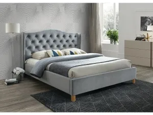 Signal Manželská postel ASPEN Velvet | 180 x 200 cm SIGNAL - ložnicový nábytek: Šedá / Bluvel 14 #1251303