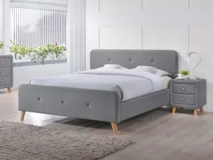 Signal Čalouněná postel MALMO 180 x 200 cm barva šedá / dub