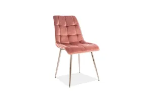 Signal Jídelní židle CHIC VELVET | chromové nohy Barva: Růžová / Bluvel 52