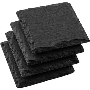 Siguro Sada břidlicových desek Slate 10x10 cm, 4 ks, černá