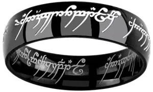 Silvego Černý ocelový prsten moci z filmu Pán prstenů RRC5623 63 mm