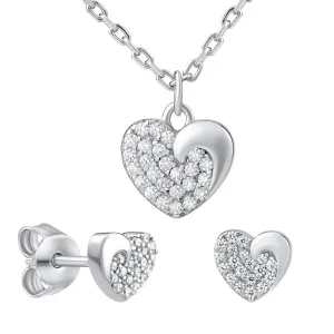Silvego Stříbrný dárkový set šperků LOVE pro zamilované MWS11187 (náušnice, náhrdelník) #5799159