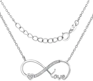 Silvego Stříbrný náhrdelník Nekonečná láska Infinity JJJN0243