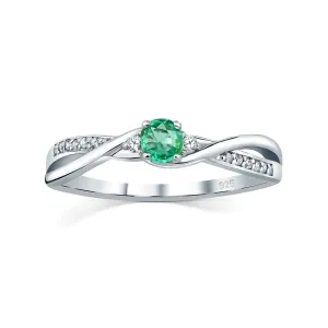 Silvego Stříbrný prsten s pravým přírodním smaragdem JJJR1100ER 47 mm #4572674