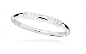 Silver Cat Minimalistický stříbrný prsten se zirkony SC512 58 mm #4967061