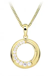 Silver Cat Překrásný pozlacený náhrdelník s kubickými zirkony SC492 (řetízek, přívěsek) #4967138