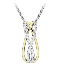 Silver Cat Propracovaný stříbrný náhrdelník se zirkony SC507 (řetízek, přívěsek) #4967078