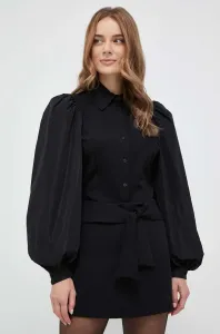 Košile Silvian Heach dámská, černá barva, slim, s klasickým límcem