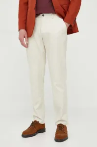 Bavlněné kalhoty Sisley béžová barva, přiléhavé #5252015